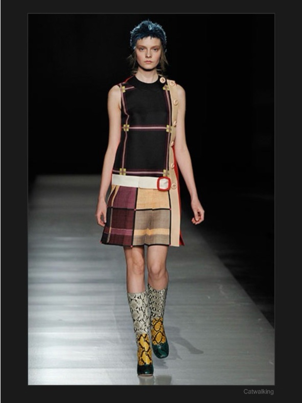 Prada FW 2011 Runway Plaid Mini Dress - Picture 2 of 9